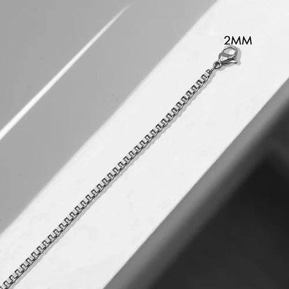 Silver Box Chain Minimalist Bracelet